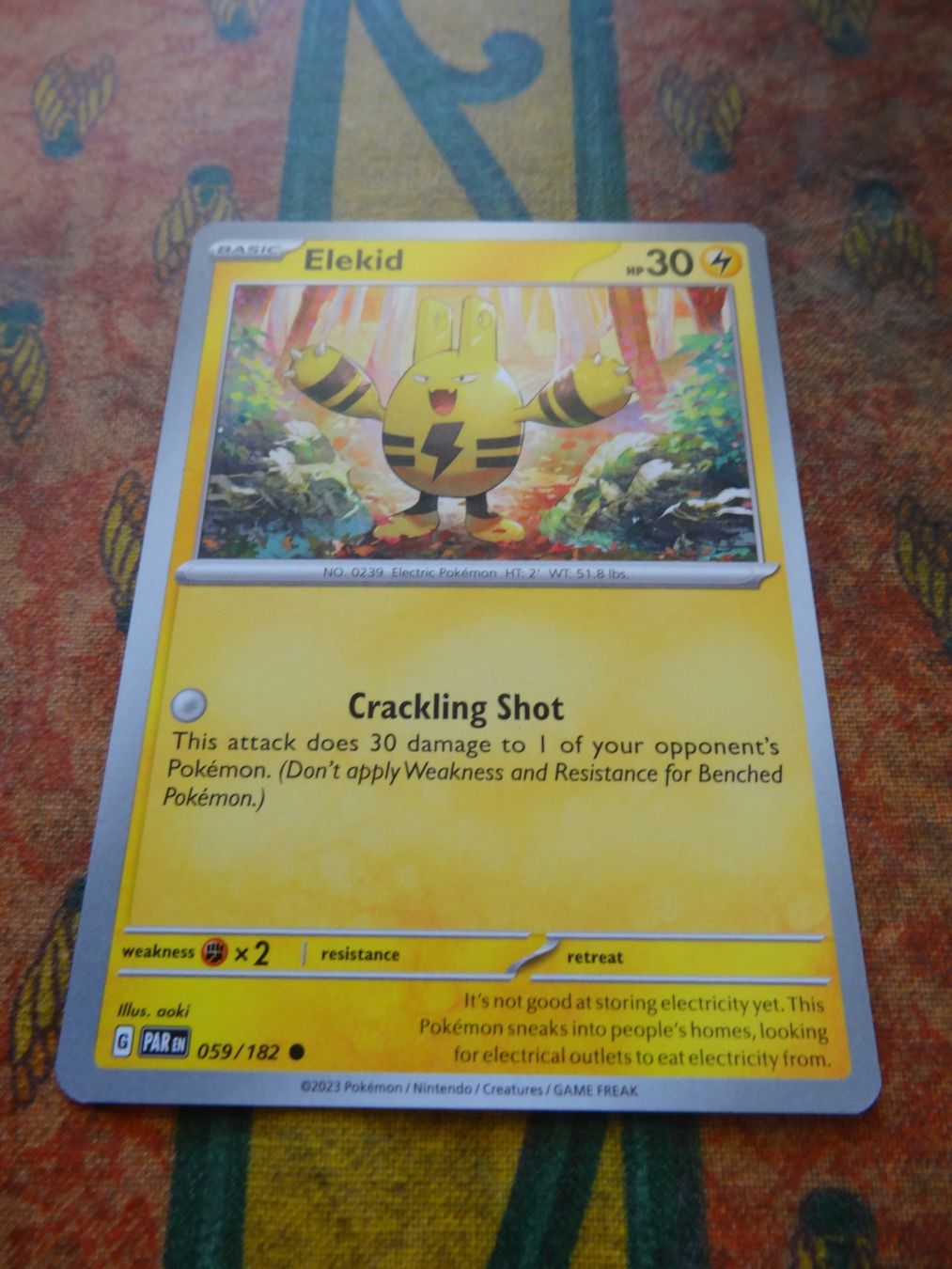 Pokémon Carte collezionabili: POKEMON  Elekid  G  PAR EN  059/182  HP30  2023 – Usato da Romanel-sur-Lausanne venduto da Swift13