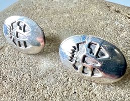 925 Silber Ohrstecker modern grafisches Design handgefertigt