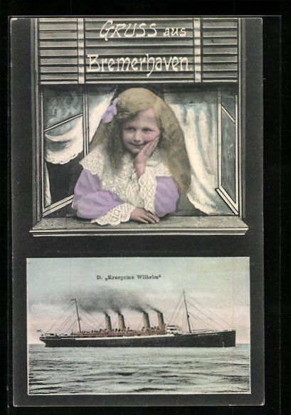 Cartes postales: Grusskarten-AK Bremerhaven, Dampfer Kron – D'occasion à Berlin par bartko-reher