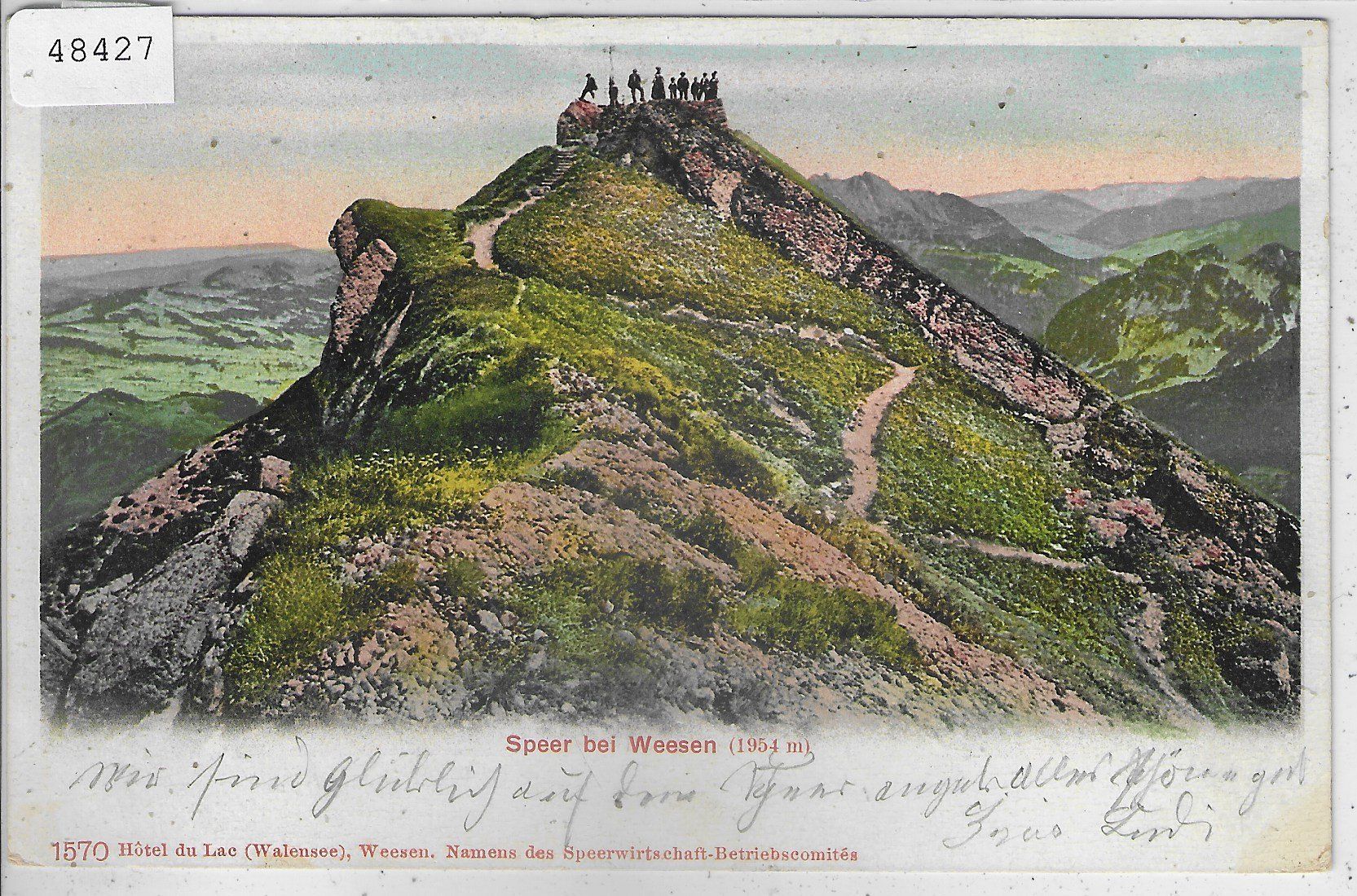 Cartoline postali: Speer bei Weesen - animee - Litho – Usato da Ettingen venduto da Kartenplanet