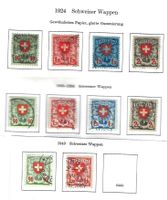 1924 - 1940 Wappenmuster ZNr.163-166 x y & z gest.ʘ, KP 235