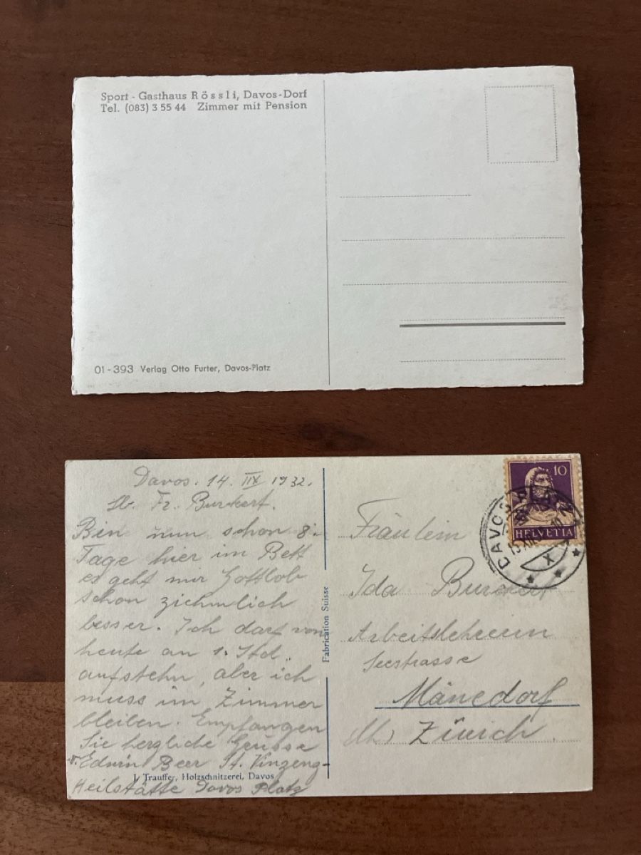 Cartoline postali: 4 Ansichtskarten Davos im Winter – Usato da Oftringen venduto da Cla.vD.74 3