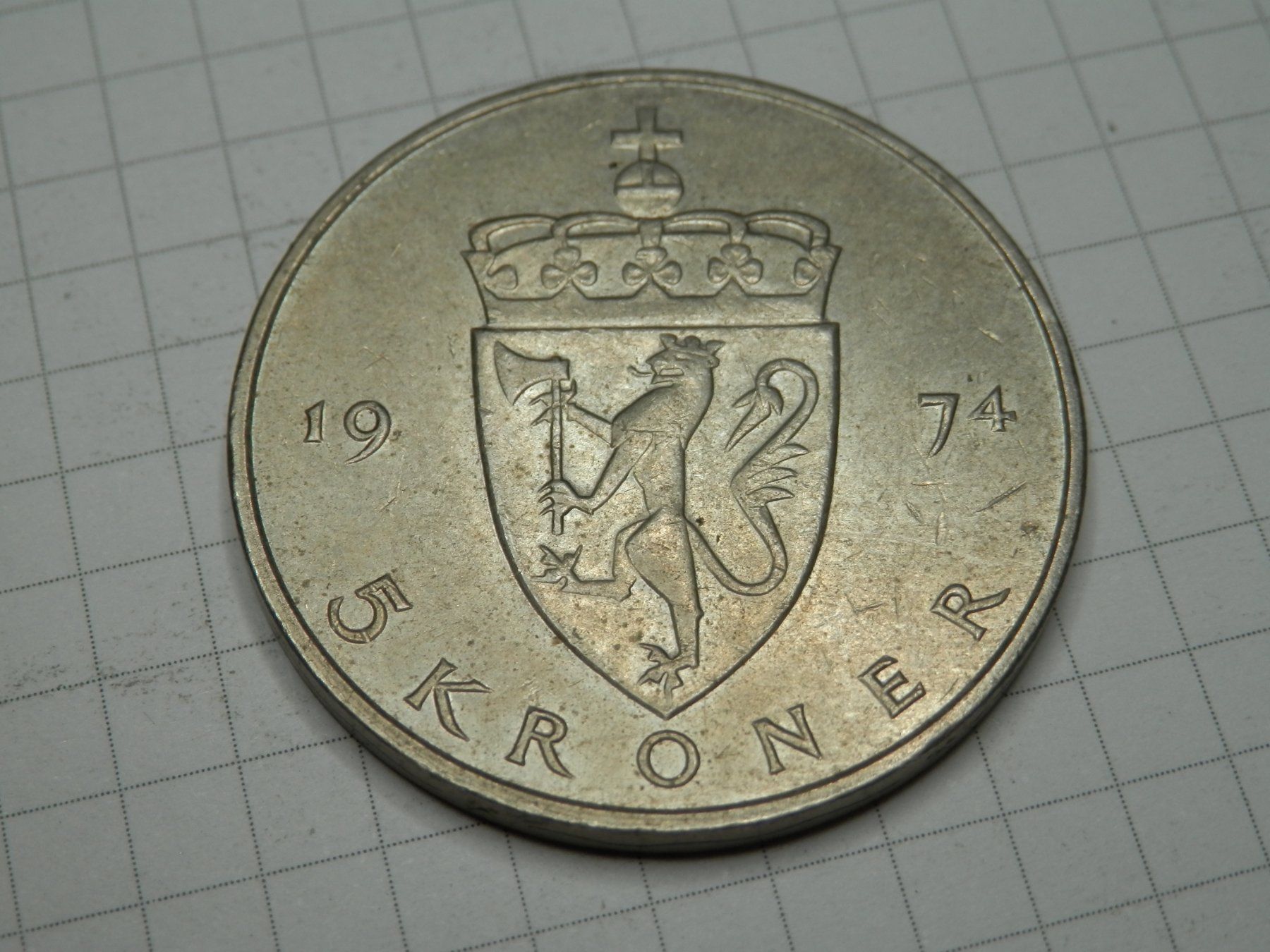Tutti le monete: Norwegen  5 Kronen, 1974 – Usato da Weiach venduto da weiach81 1
