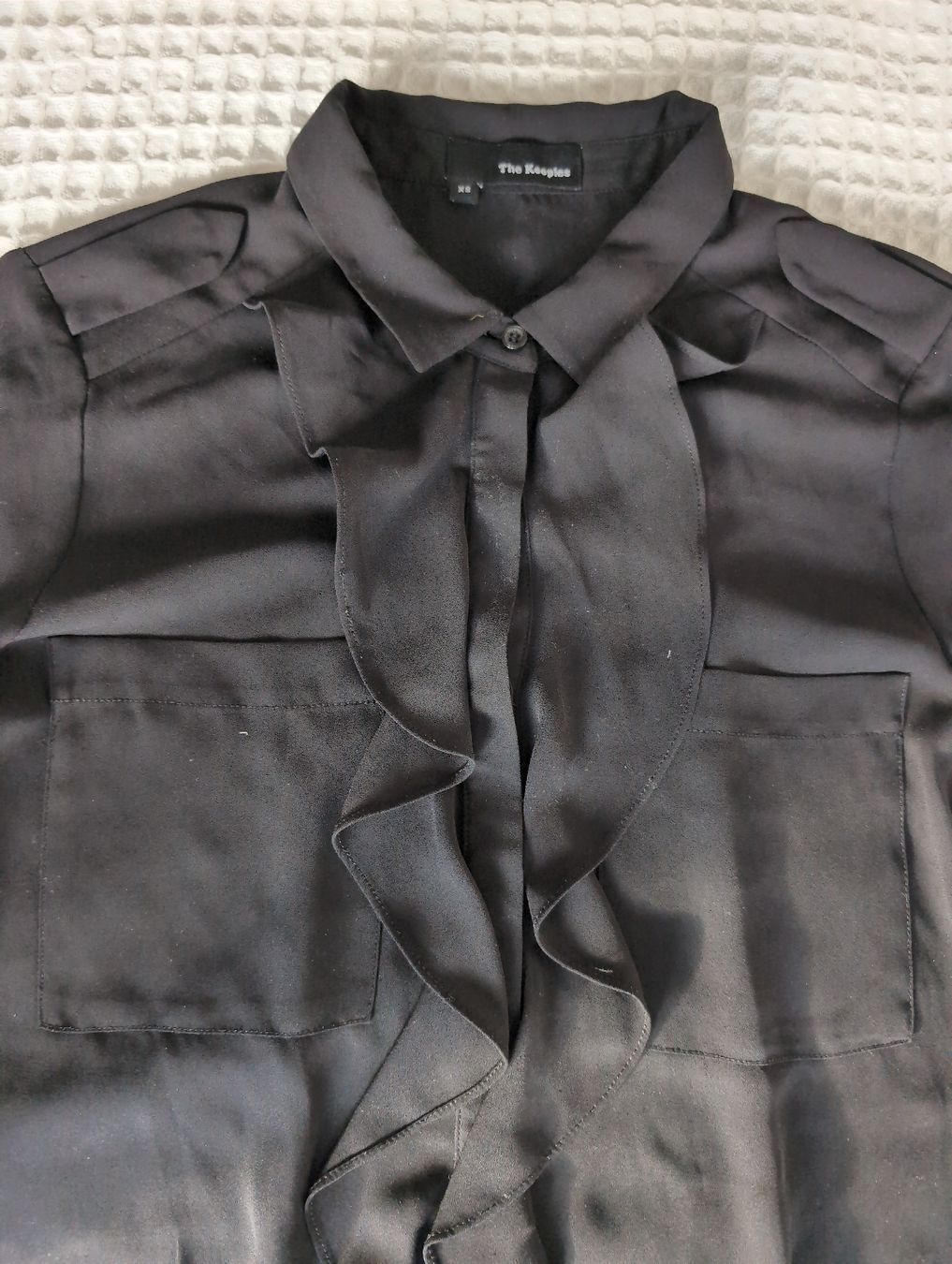 Kooples Camicette: The Kooples Black Ruffle Blouse - XS - Polyester – Usato da Glis venduto da livespringly 2
