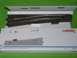C-Gleis Märklin 24711 schlanke Weiche LINKS gebraucht 00ok09