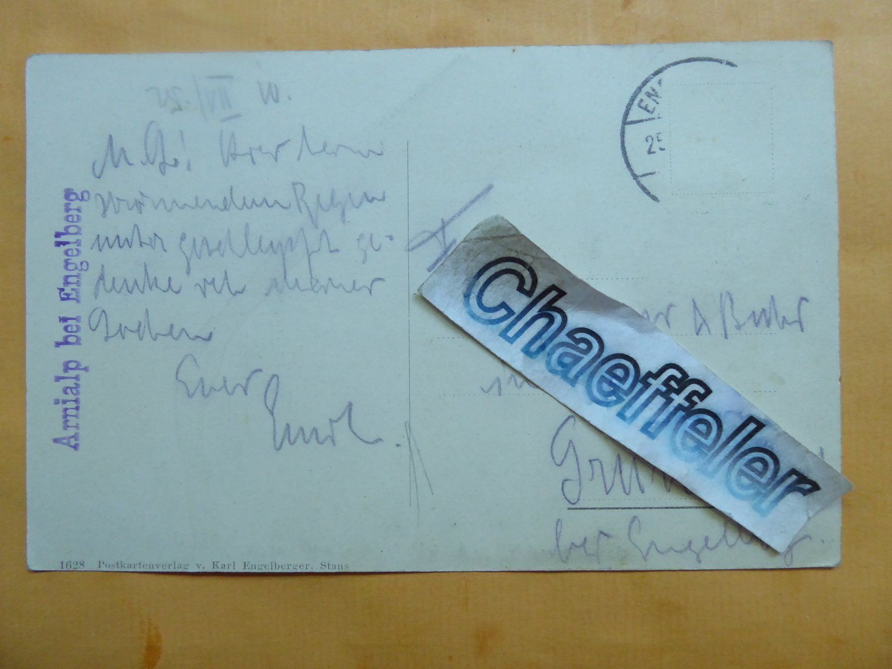 Cartoline postali: Arnialp ob Engelberg mit Graustock – Usato da Zürich venduto da Chaeffeler 1