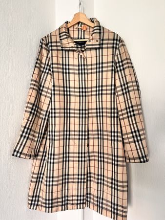 Burberry London Trench Coat Check Pattern Size L