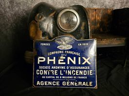 PHÉNIX Feuerversicherung Emailleschild Original Frankreich