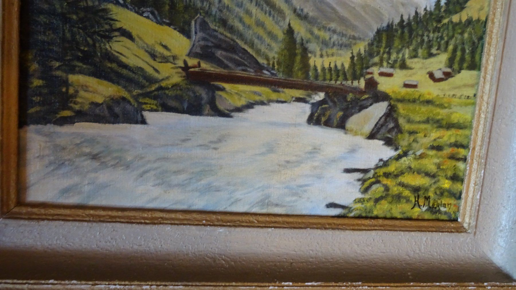 Dipinti: Gemälde Landschaft Zinal Wallis H. Meylan – Usato da Züberwangen venduto da Christine55 2