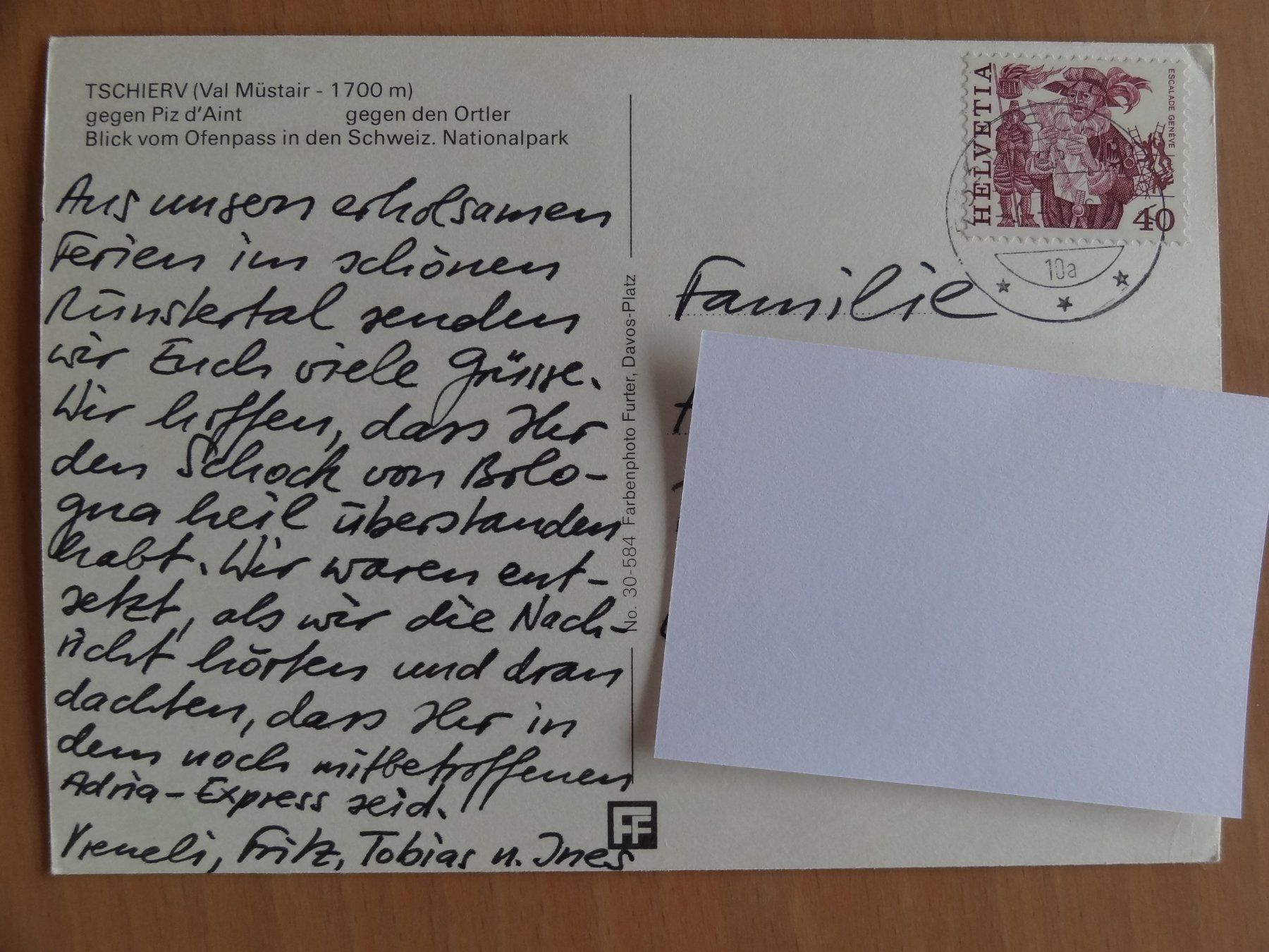 Cartoline postali: Tschierv - Val Müstair - GR – Usato da St Léonard venduto da Riglin 1