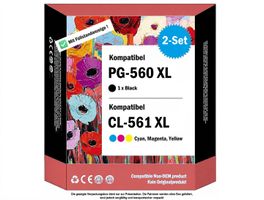PG-560 CL-561 XL – Kompat. Drucker-Patronen, Füllstand (2x)