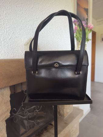 Sac vintage en cuir véritable – noir