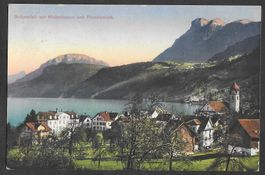 Beckenried Gesamtansicht Stempel Luzern-Flüelen-Schiff 1919