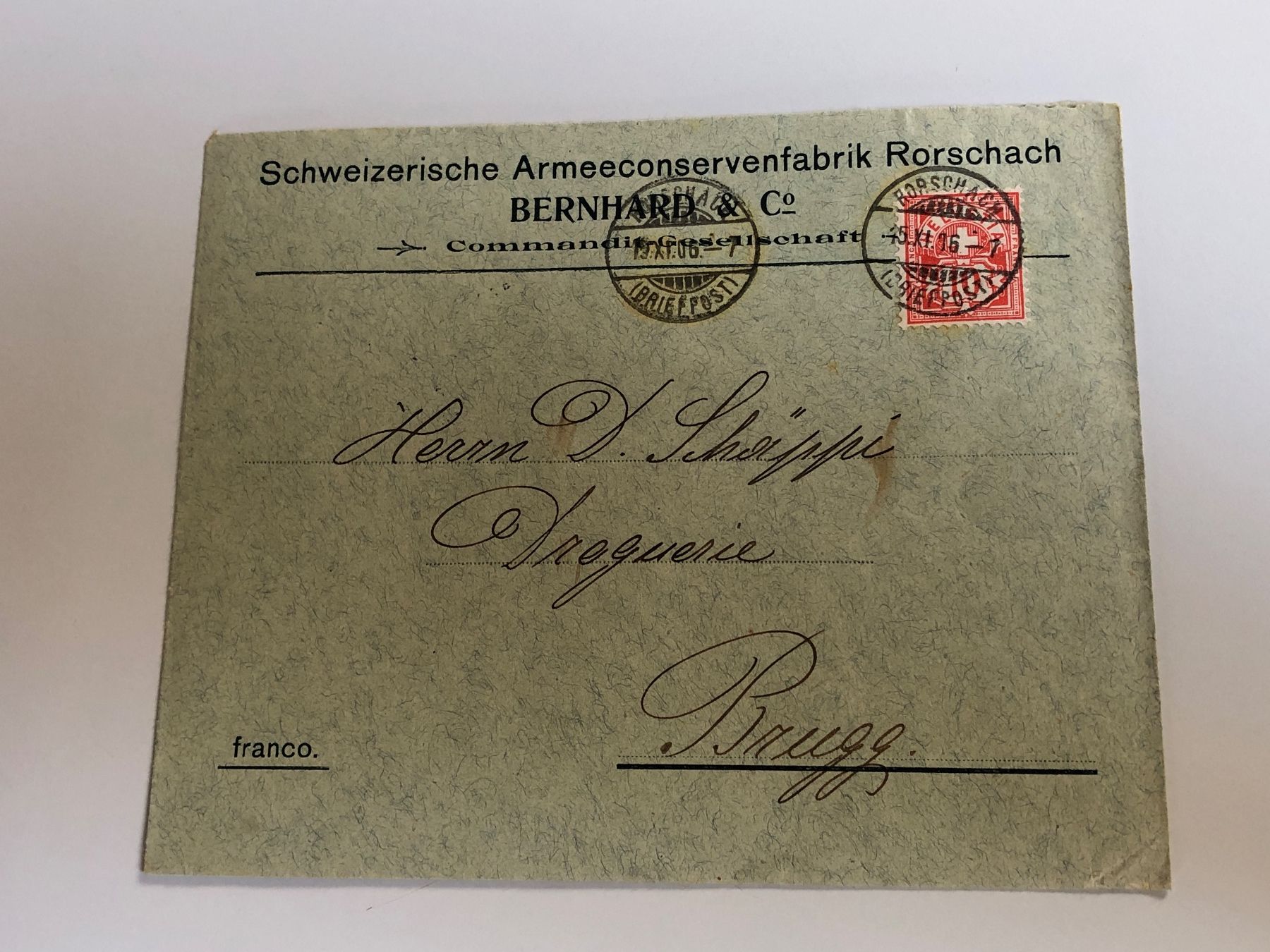 Tutti i francobolli: 1906 ARMEECONSERVEN aus RORSCHACH – Usato da Lufingen venduto da Rac0