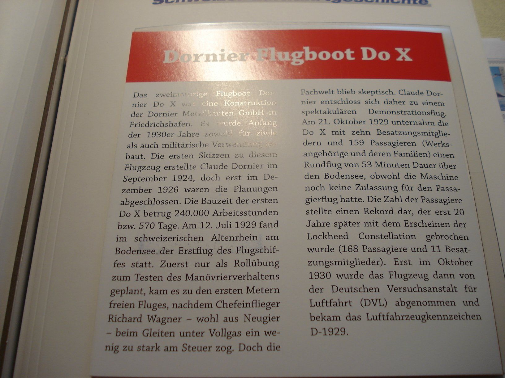 Alle Briefmarken: Folder Dornier Flugboot DoX, 2012, Schweiz-Deutschland – Gebraucht aus Niederwil AG von morostahu 2
