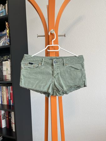 Pull&Bear Khaki Green Denim Shorts, EUR 34