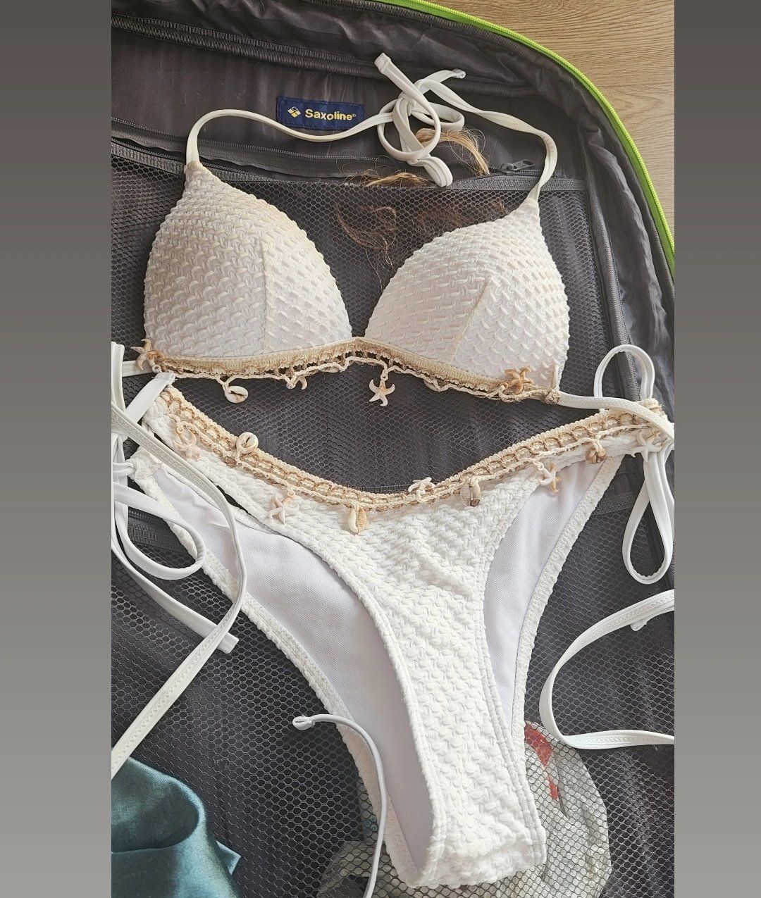 Costumi da bagno & Bikini: Weisser Bikini mit Muscheln gewaschen – Usato da Suhr venduto da jes_rtc9