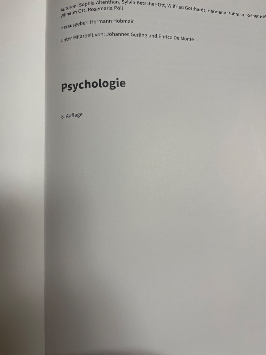 Libri: FMS Psychologie Hobmair – Usato da Bernhardzell venduto da aai.bau 1