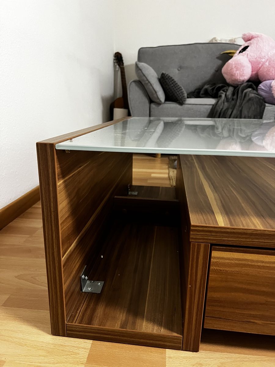 Tavoli: Moderner Couchtisch mit Glasplatte und Schublade – Usato da Wädenswil venduto da kim_2zgm 1