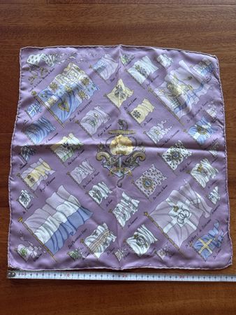 Vintage Hermès Paris Silk Scarf "Pavois" Flags Design