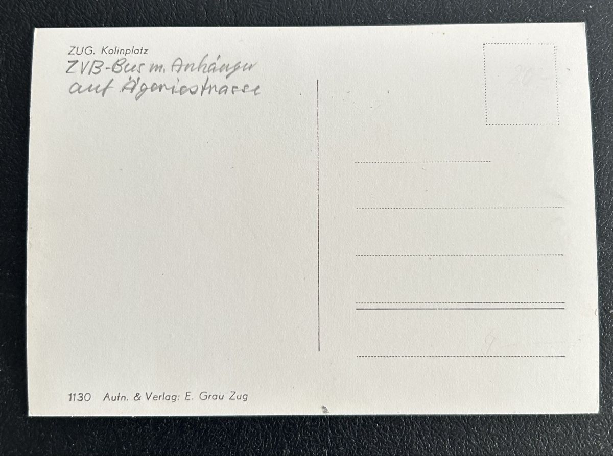 Cartoline postali: Zug Kolinplatz mit Bus selten  – Usato da Horw venduto da Tellbub 1