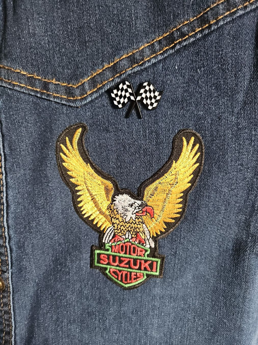 Robes: Robe jeans motarde esprit vintage Harley Davidson – Neuf avec emballage d'origine à Thônex par lacomtessedesfees 3