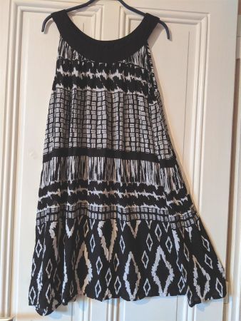 CHRIS LINE : Robe ehtno graphique noir/blanc M-L