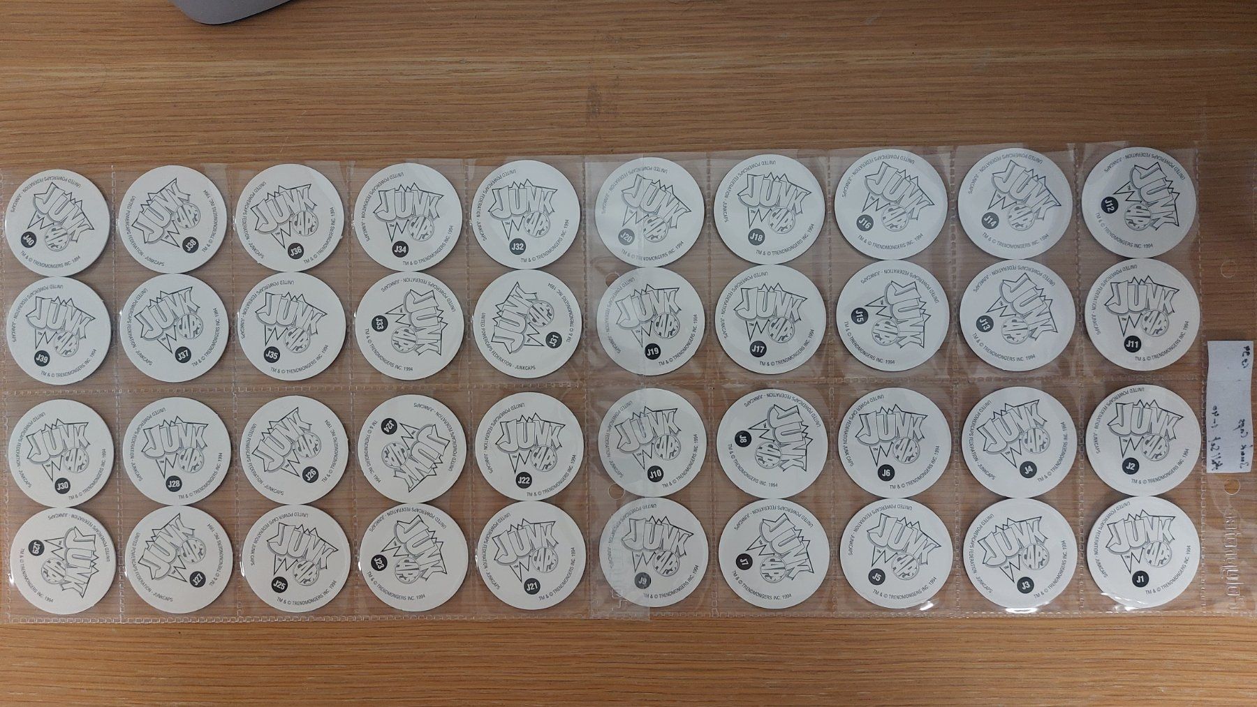 Giochi: Pog Junk Caps full Set 1-40 – Usato da Bévilard venduto da PogMania 1
