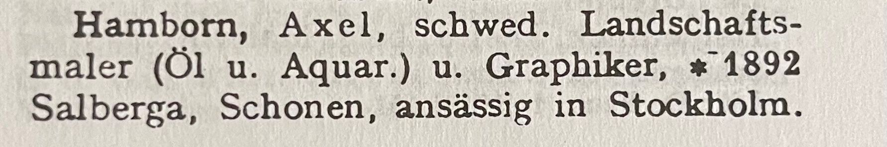 Dipinti: Hamborn Axel (1892-1987) – Usato da Grosshöchstetten venduto da Perle1951 4