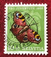 Nr. J 159 Tagpfauenauge GESTEMPELT St.Gallen 1955   