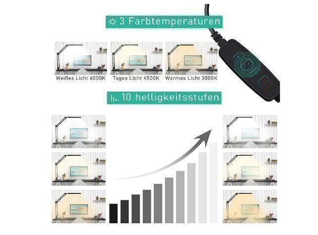 Lampade: LED Schreibtischlampe Klemmbar – Nuovo (secondo la descrizione) da Thun venduto da nuonuo 6
