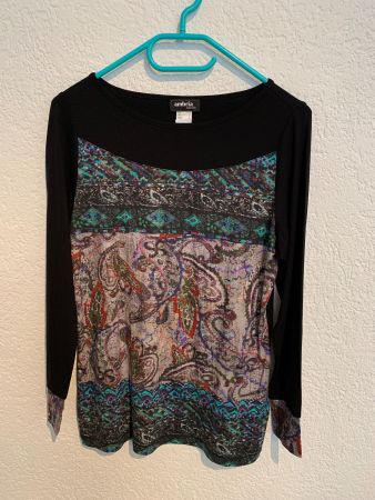 Ambria Selection langarm Shirt schwarz bunt Gr. M / 38