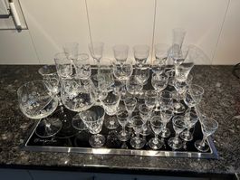Kristallgläser Set, Vintage,  verschiedene Gläser