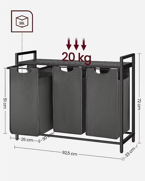 Paniers à linge: Wäschesammler/Wäschesack mit 3 Fächern – D'occasion à Grüsch par Fludome 1