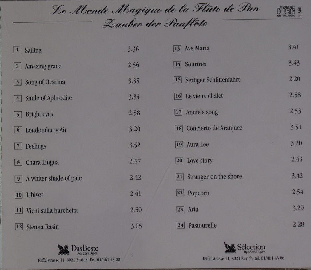 CD: Zauber Der Panflöte – Usato da Luzern venduto da CONTENTI 2