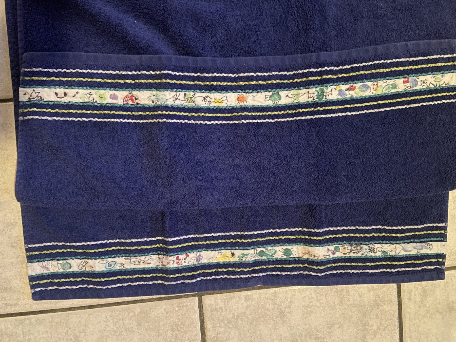 Teli da bagno: Serviette de plage originale en coton bleu, très douce! – Usato da Neuchâtel venduto da marevecor 1