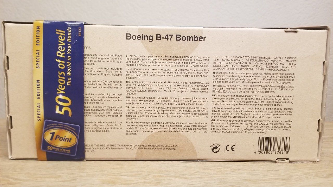 Revell Kit di modellismo & Modellini statici: Revell H206-98 Boeing B-47 Bomber – Nuovo e nell'imballaggio originale da Schwadernau venduto da Blueray 2