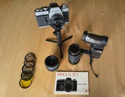 Minolta XE-1 — komplettes Analogkamera-Set mit viel Zubehör