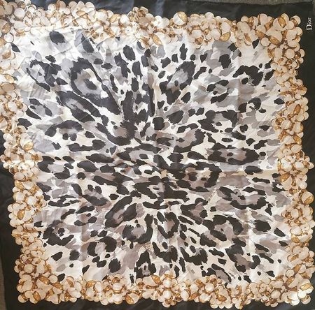 Christian Dior 100% Silk Scarf Foulard Leo