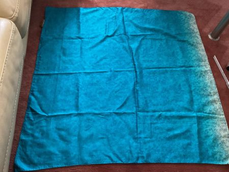 Foulard 100% soie turquoise 95x95cm