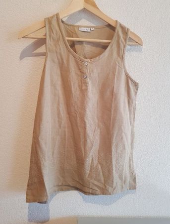 STREETLIFE Top Baumwolle-Leinen Gr. S beige