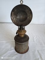 Alte Öllampe mit Reflektor, Metall, gebraucht