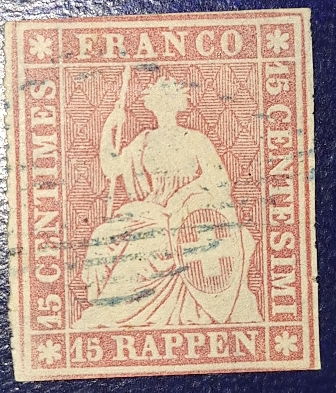 Tutti i francobolli: Strubel 24A3 mit Befund Kat. 240.- – Usato da Balgach venduto da SIMEON27