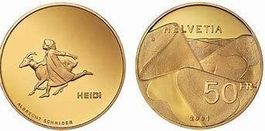 (187) 50 Franken 2001 Heidi Gold in Kapsel