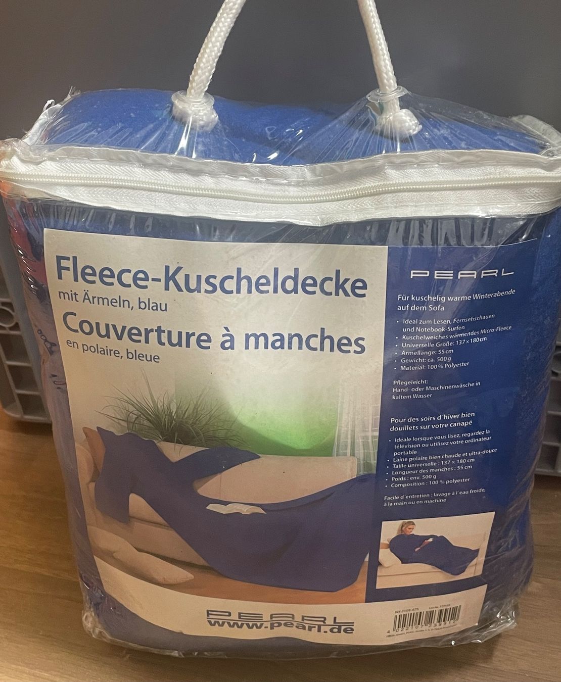Coperte: Kuscheldecke mit Ärmeln blau Fleece – Nuovo e nell'imballaggio originale da Pieterlen venduto da sheriff111 2