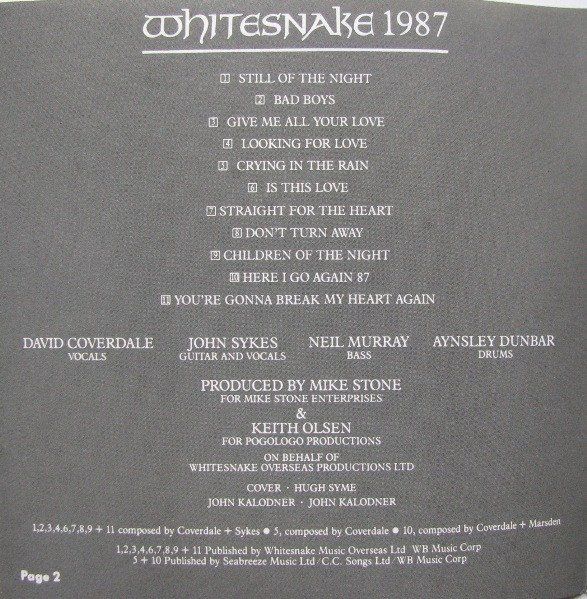 CDs: Whitesnake – 1987 - Vergriffen! – D'occasion à Brittnau par Zibu 3