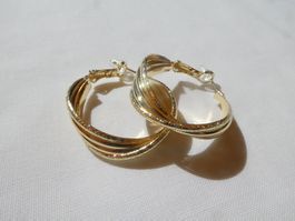 Creolen, Gold Plated, Modeschmuck / neu