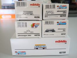 Märklin 5 x moderne Wagen + Fahrzeuge Set - H0