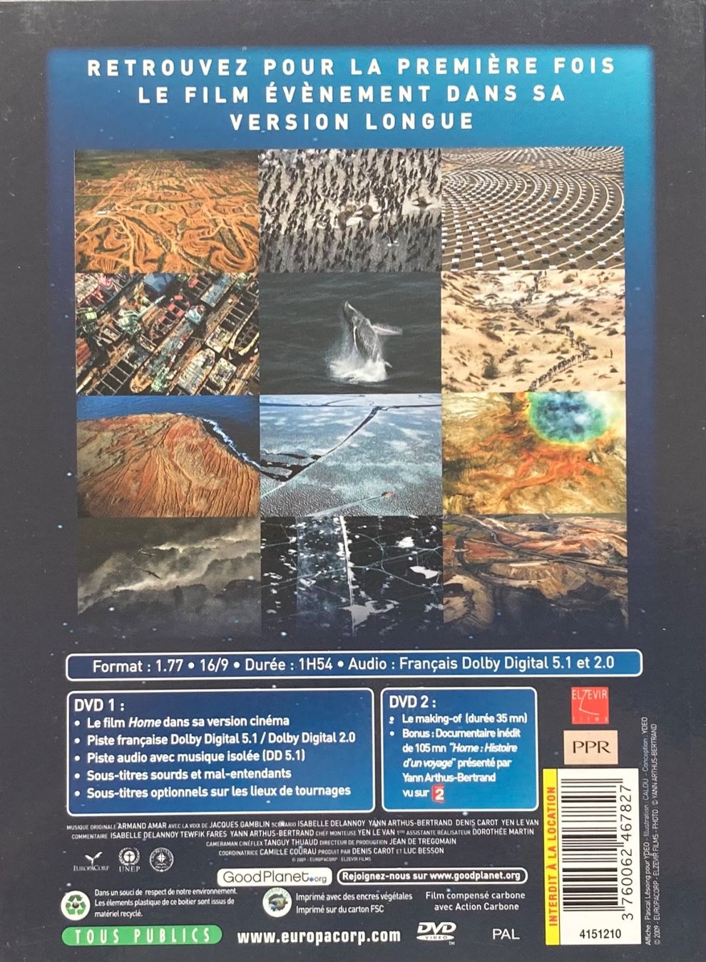 Tutti i DVDs: YANN ARTHUS-BERTRAND / HOME – Usato da Poliez-Pittet venduto da Newtown-Records 1