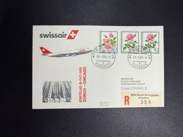 Swissair Erstflugbrief Zürich-Chicago 1983